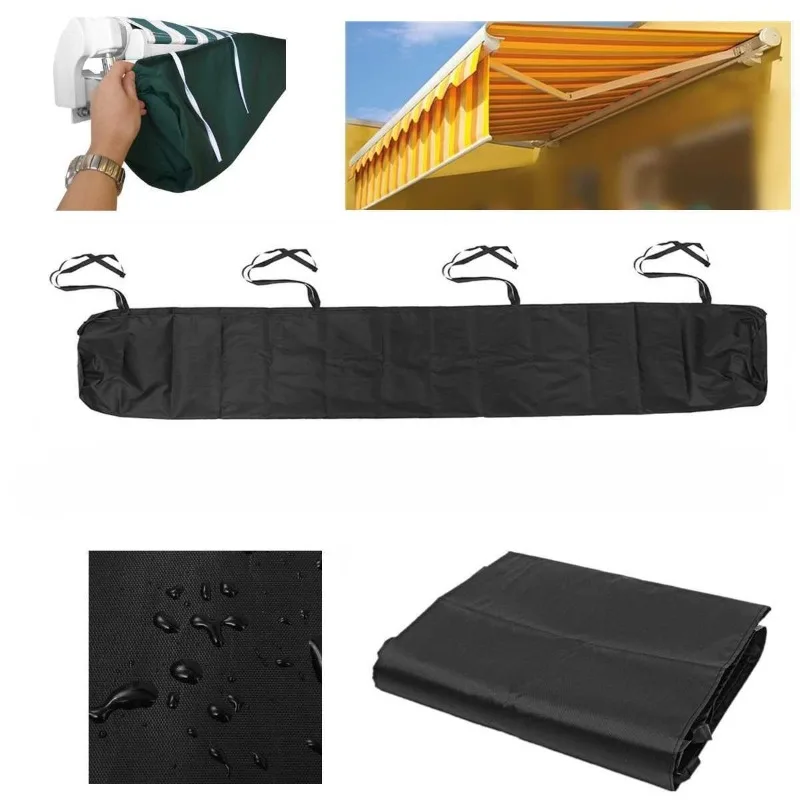 3m Retractable Patio Awning Waterproof Oxford Fabric Sunshade Cover Dustproof Outdoor