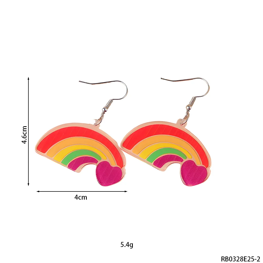 PESENAR Ces boucles d'oreilles arc-en-ciel à cœur unique sont très mignonnes L'accessoire parfait pour la Saint-Valentin