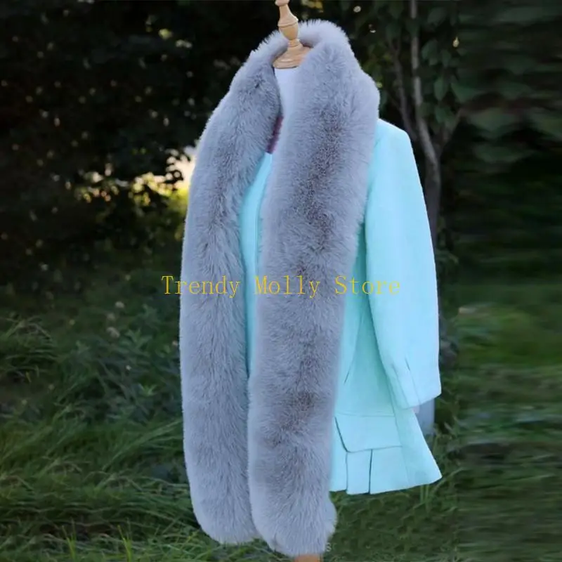 N5KB Dikke pluche sjaals sjaal Casual Winter Warm vaste kleur sjaal kraag vrouwen straat nek warmer stijlvolle foto sjaal