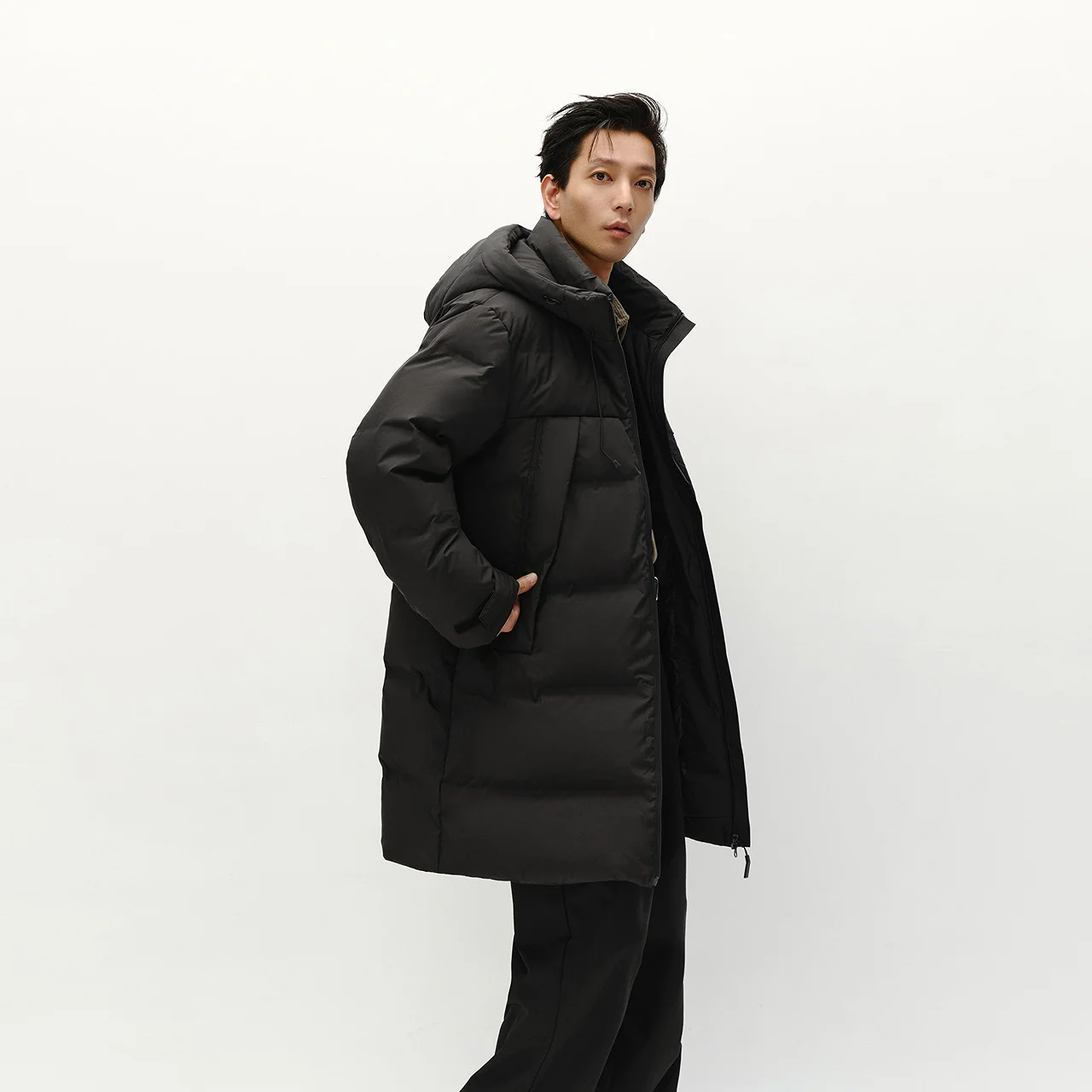 Semir Down Jacket Men Long Hooded Loose Simple Versatile 2026 Winter Man Clothes Winter Outerwear