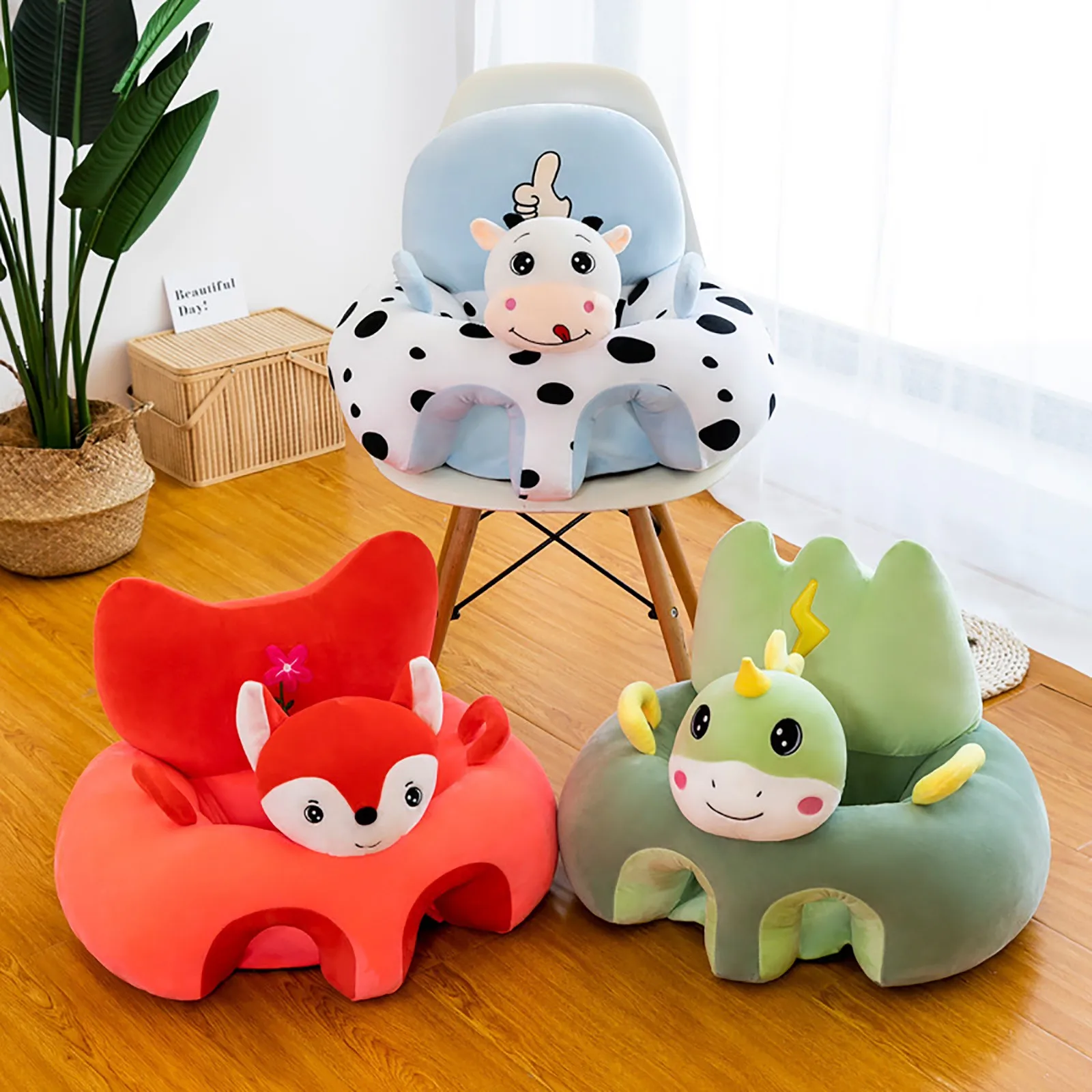 

2022 New Style Children Chair Animal Shape Sofa Cartoon Plush Toy Learning Seat Learning Baby Portable Filled With Cotton