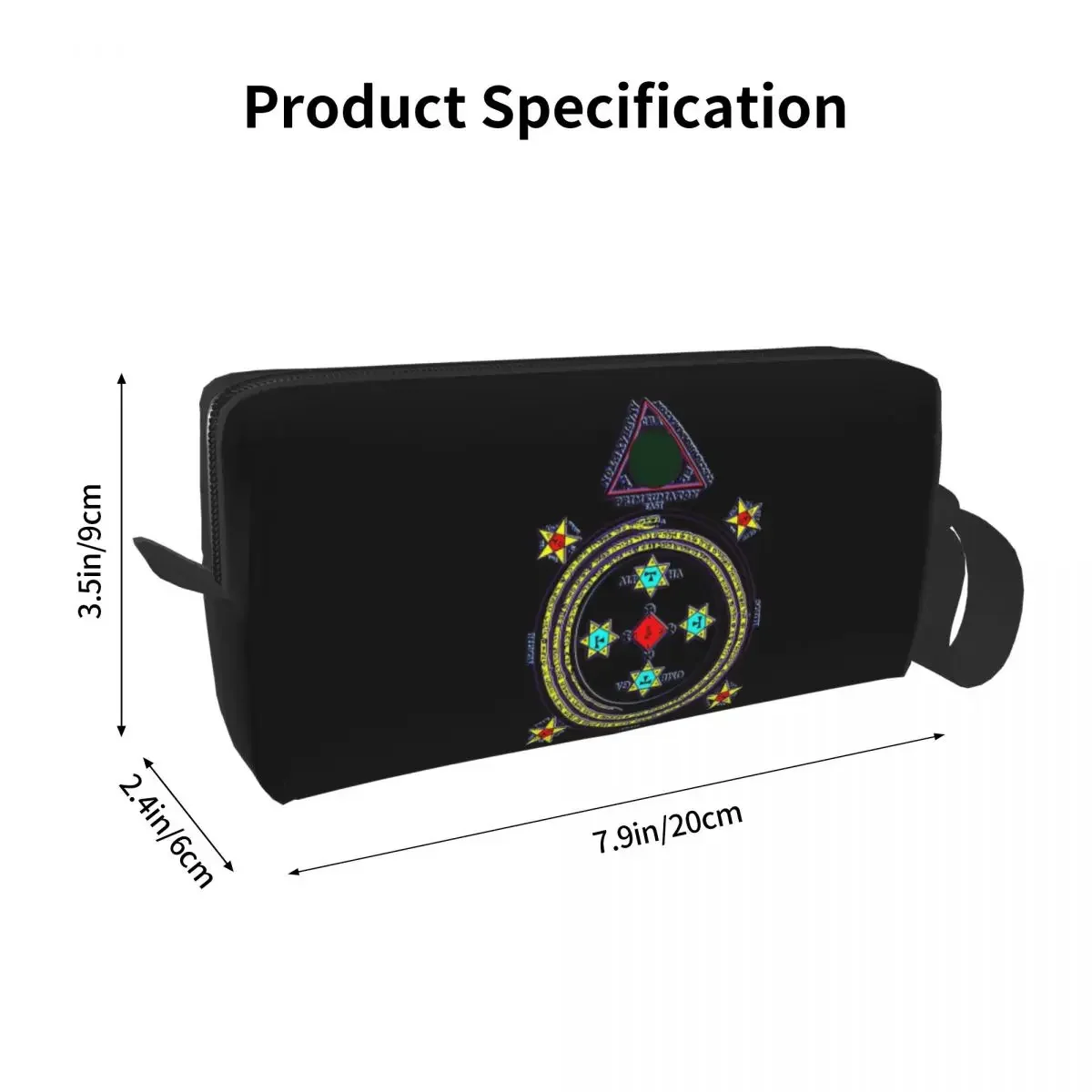 Solomon Circle Goetia Makeup Bag Cosmetic Organizer Storage Dopp Kit Toiletry Cosmetic Bag for Women Beauty Travel Pencil Case