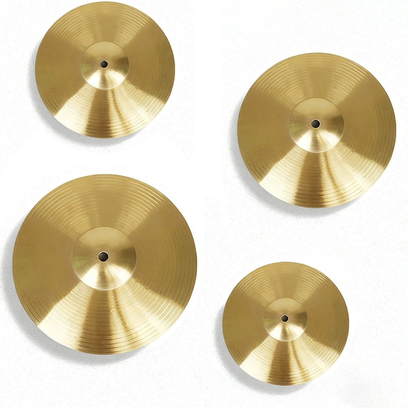 4Pcs Drum Cymbal Set,6/8/10/12 Inch Alloy Cymbals,Splash Hi-Hat Mini Crash Effect Cymbal for Pop Rock Beginner Practice