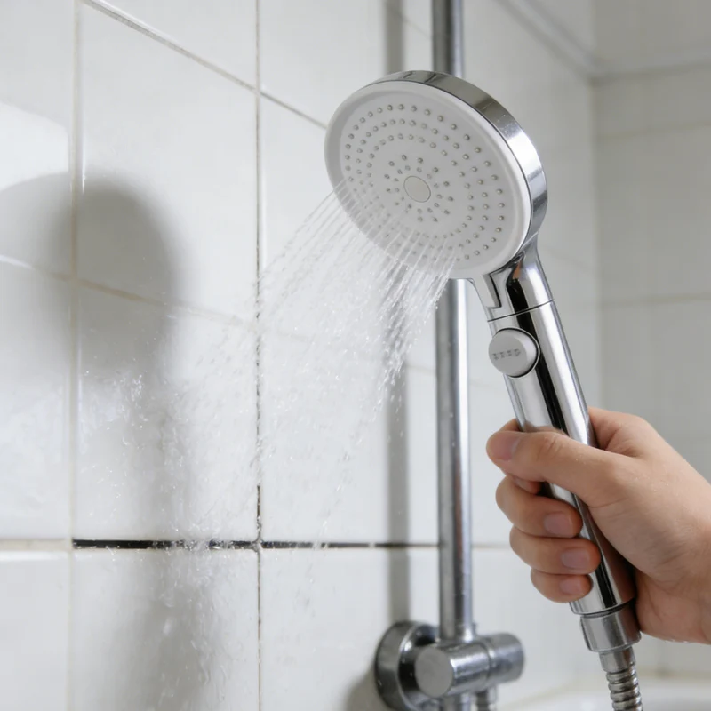 

1pcs Adjustable Water Flow Modes Shower Set High-Pressure Handheld Shower Head with Stand and Hose Stainless Steel Shower Head