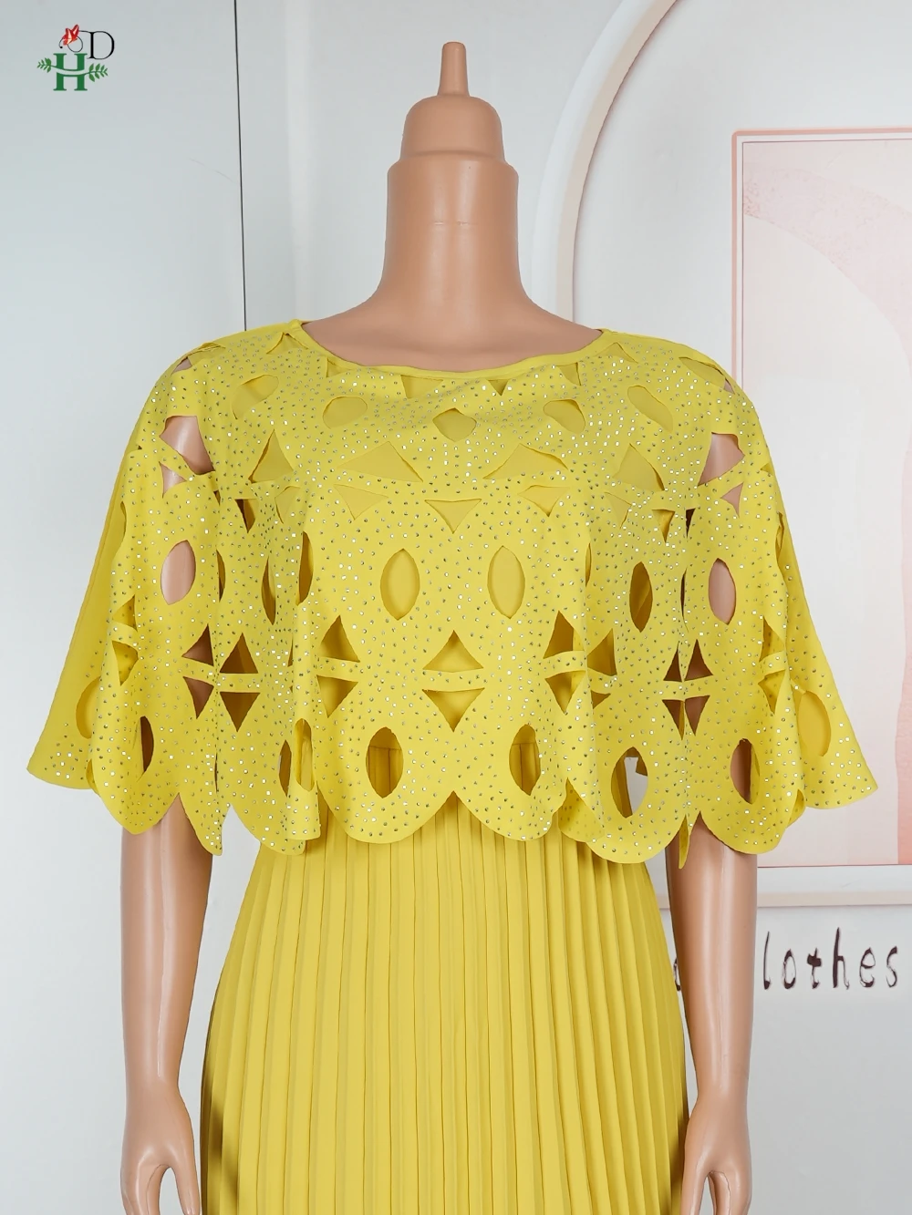 H & D 2025 فستان أفريقي مقاس كبير للنساء موضة جديدة لحفلات الزفاف فستان عشاء الماس صغير Bubu أنيق تركيا مطوي