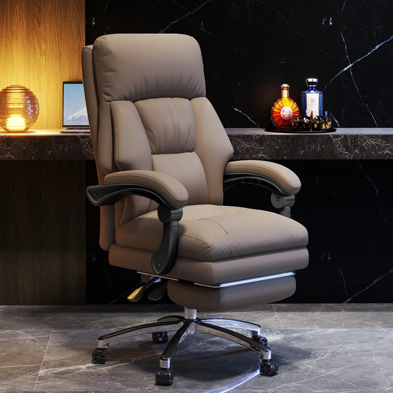 Italian Design Computer Office Chairs Ergonomic Modern Leather Sedentary Office Chairs Recliner Boss Furniture Bureaustoel LLOC