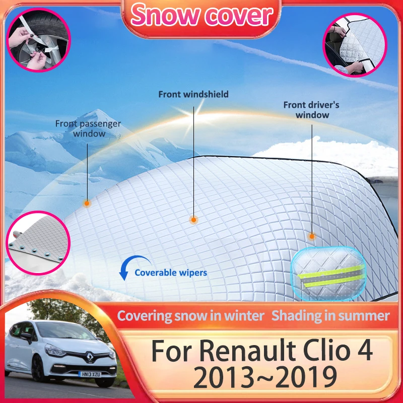 Car Snow Shade For Renault Clio 4 IV4 MK4 Lutecia Generation 2013~2019 Sunshade Winter Covers Protective Accessories 2015 2016