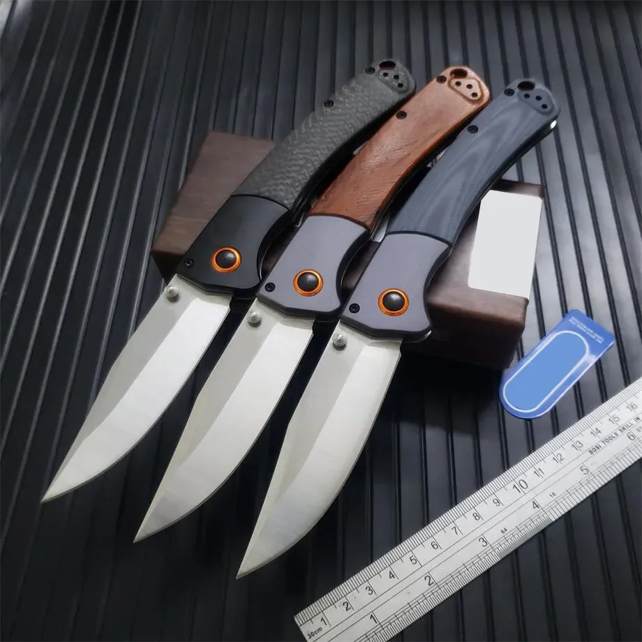 3 Style BM 15080 Crooked River Folding Knife S30V Clip Point Blade Wooden / G10 Handles Outdoor Camping Hunting Pocket Knives