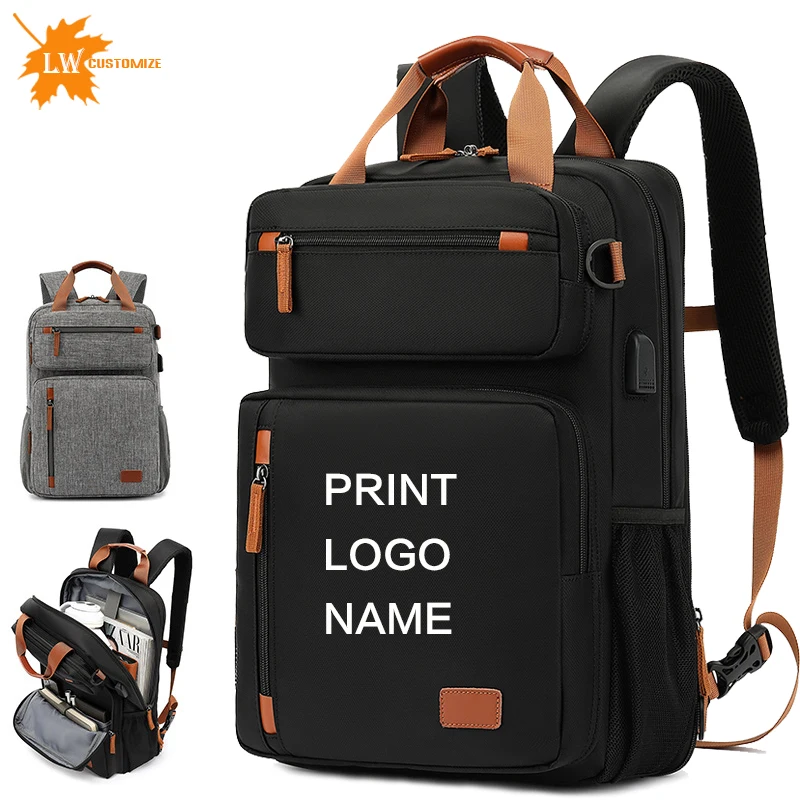 High End Backpack With Logo Multifunctional Travel Men's Backpack Company Conference Gift Backpack Custom Printed Name Pattern