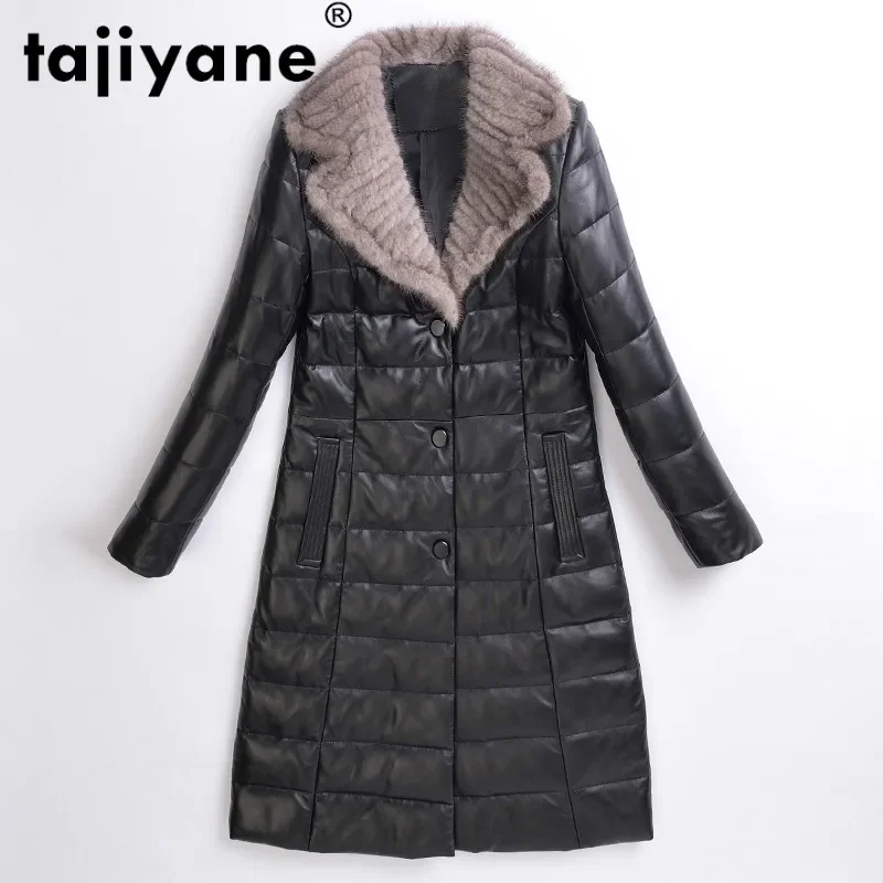 Genuine Leather Jacket Real Fur Coat Autumn Winter Jacket Women Clothes 2024 Sheepskin Coat Mink Fur Collar Down Coat ZT1422