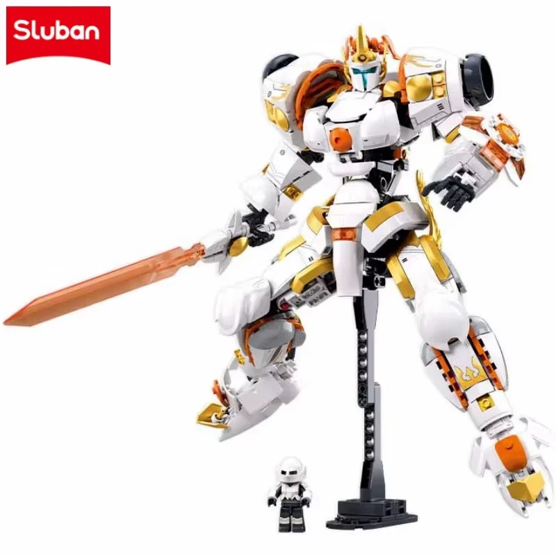 Sluban B1563 695PCS Transforming Robot Building Blocks Set Educational Creative STEM Mecha Model Kit Assembly Toy for Kids Gift