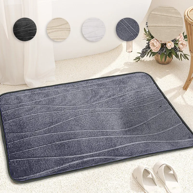 Bath Mat Bathroom Rug Memory Foam Pad Bathtub Floor Mats Non Slip Carpet Shower Room Doormat Soft Comfortable Absorbent