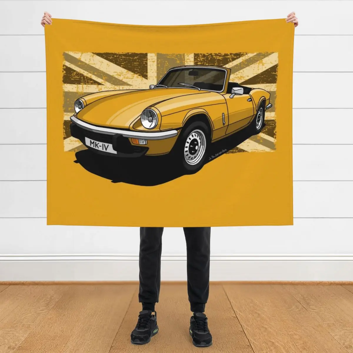 

The coolest English roadster ever! Throw Blanket Luxury Thicken Sleeping Bag Weighted Soft Beds Blankets