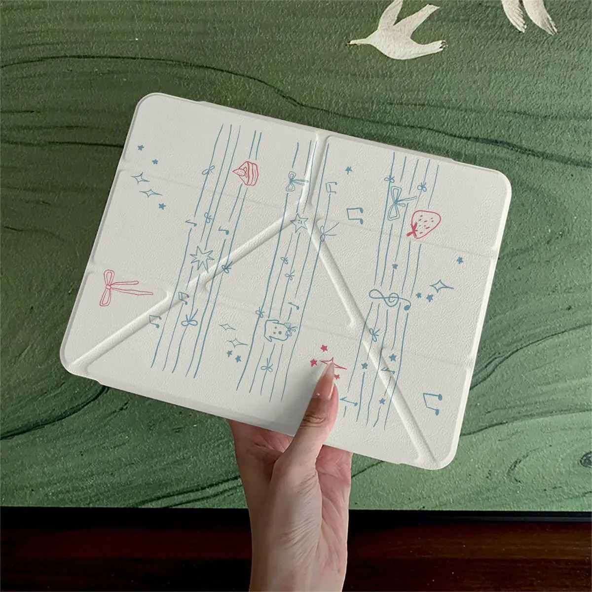 Ins Piano Line Sheet iPad Case For iPad Pro 11 13in 2025 iPad Pro 12.9in Air7 10th 11th M4/5 Anti-fall Magnetic Buckle Cover
