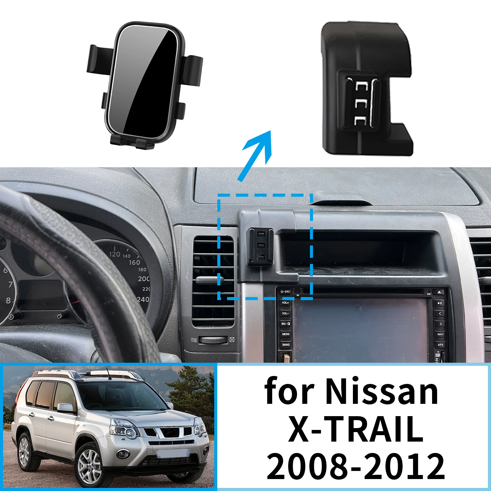 

GPS Bracket Navigation for Nissan X-TRAIL T31 2008 2009 2010 2011 2012 Stand Auto Accessories Car Mobile Phone Holder