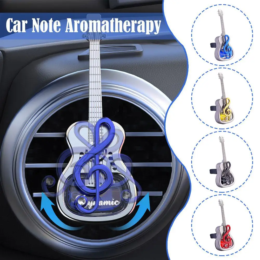 

Guitar Notes Car Air Conditioning Outlet Aromatherapy Bottle Interior Freshener Center Glass Accessories Deco Air Console C H3C4