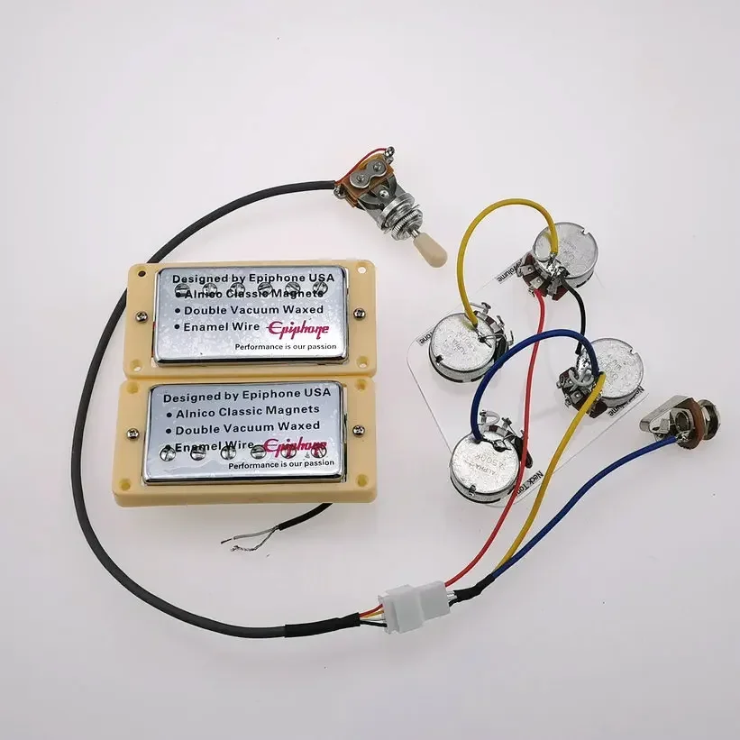 

1 Set Original Standard Electric Guitar Humbucker Pickup Golden cover With Wiring Harness MADE IN KOREA