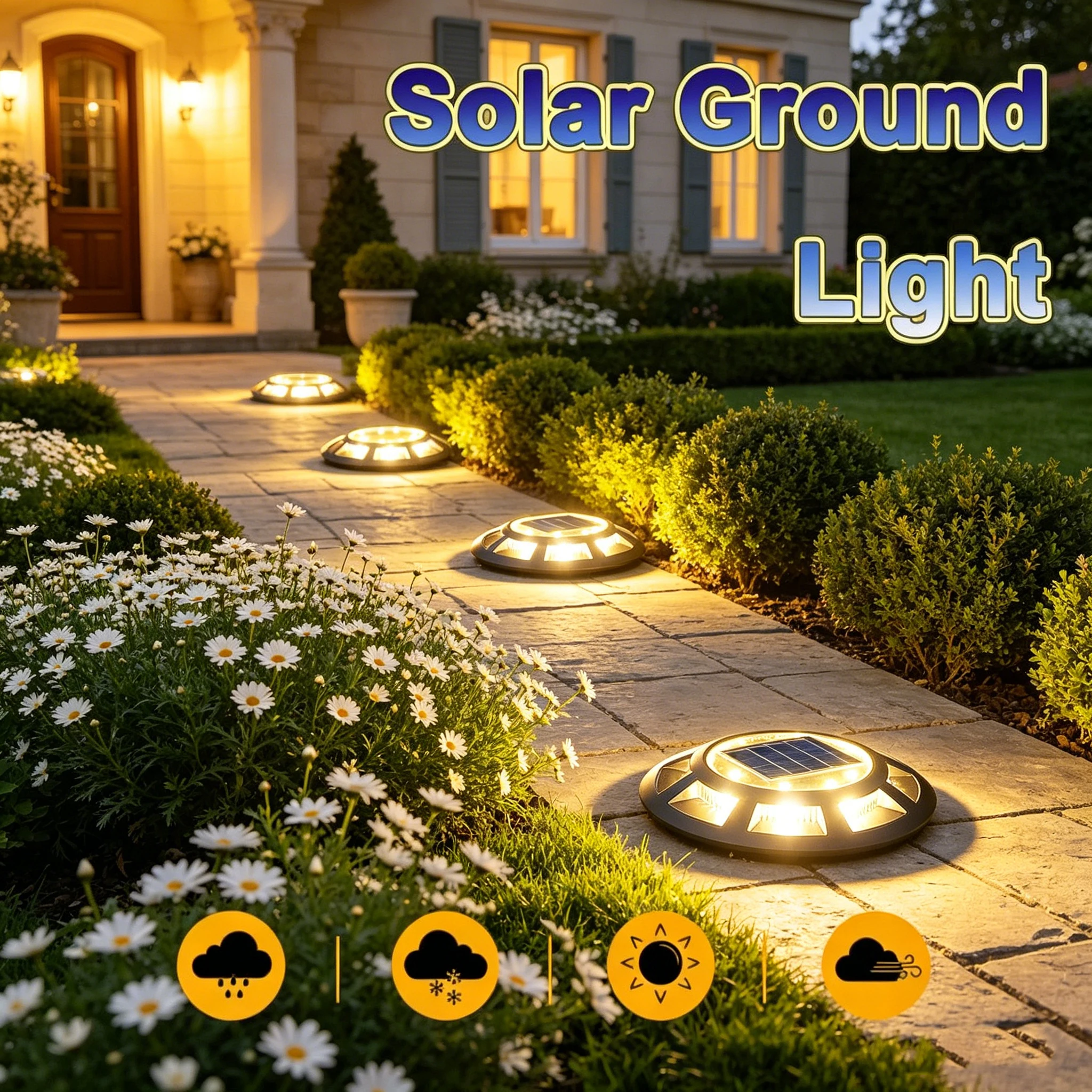 

Solar Ground Lights Outdoor IP65 Waterproof LED Solar Powered Garden Pathway Light for Villa Yard Lawn Light Landscape Decor ﻿