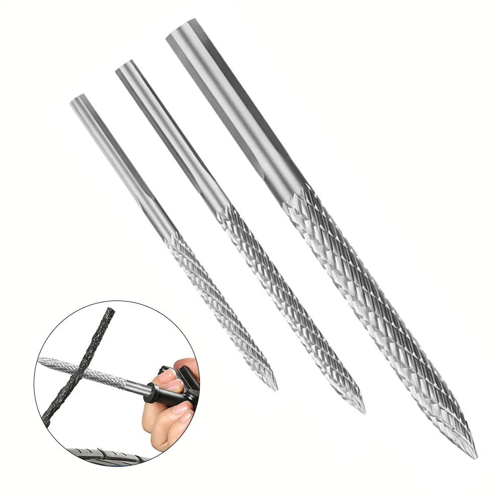 Herramientas Eléctricas de taladro duraderas, Parche de uñas de seta, enchufe de neumático, rebabas rotativas neumáticas, rombos triangulares plateados, 60-85mm