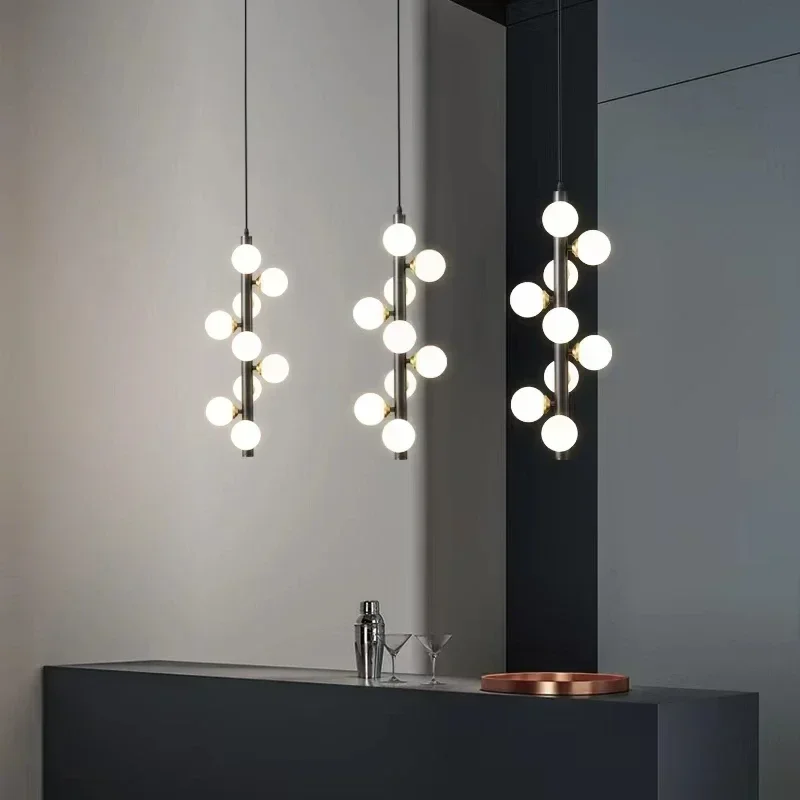 

Modern Simple LED Chandelier Brazz Nordic spiral staircase Lighting Dining room Bar Island Decor LightS Bedside Hanging light