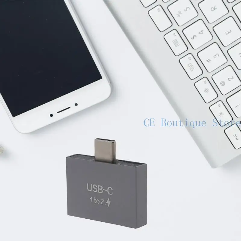 652F USB C nam đến Dual USB C chia bộ phụ nữ cho USB C PD Bộ sạc PowerBank Laptop