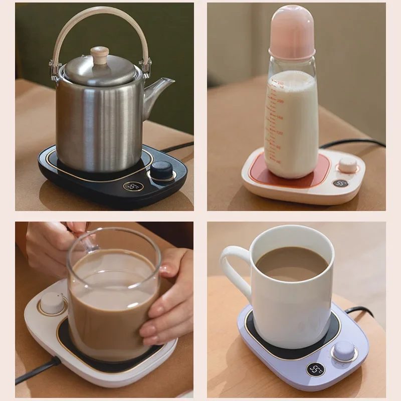 Aquecedor elétrico inteligente de caneca de café para bebidas, para escritório, casa, uso de mesa, temporizador, aquecimento, leite, água, chá, aquecedor