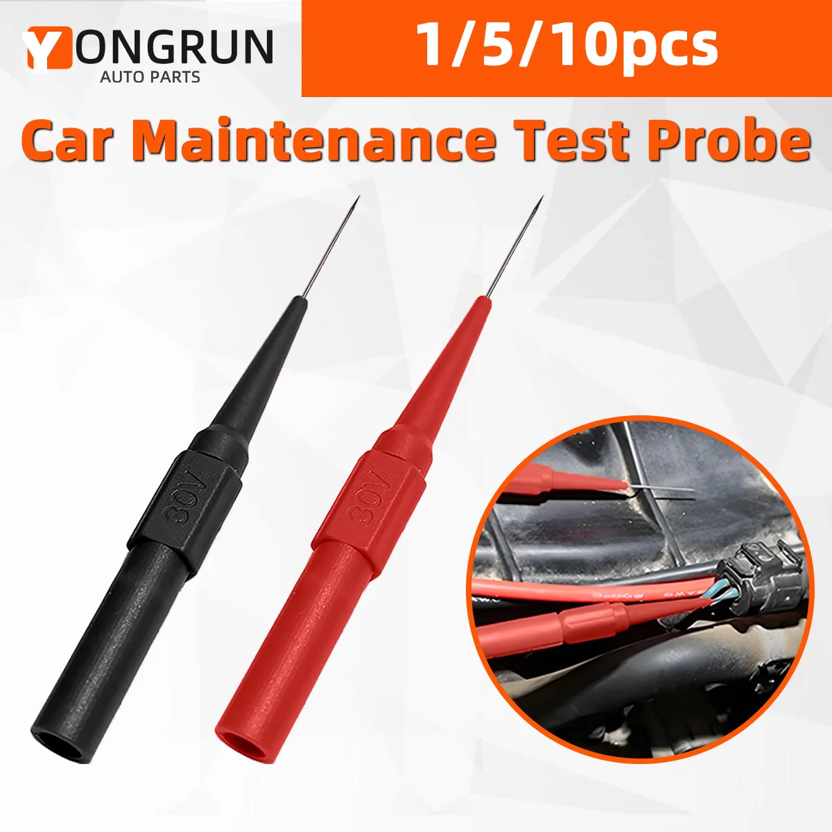 

YONGRUN 1/5/10PCS Automotive Multimeter Test Probe Tip Probe Diagnostic Tool Multimeter Lead Back Tip Probe Automotive Parts