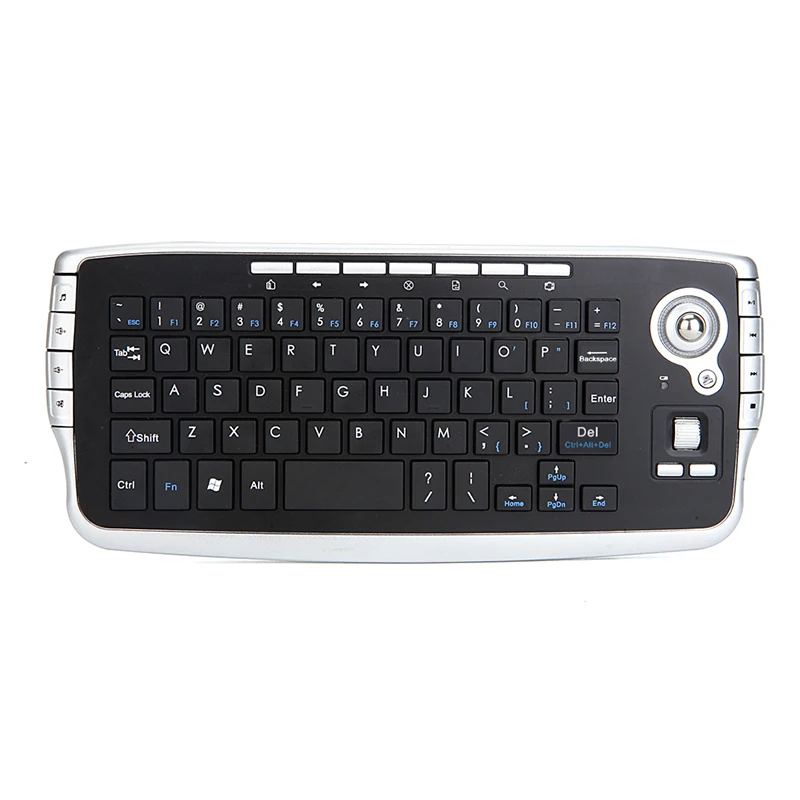 

Portable USB Wireless Trackball Keyboard with Trackball Scroll Wheel 59 keys15 Multi media keys Mini Keyboard for Laptop TV Box