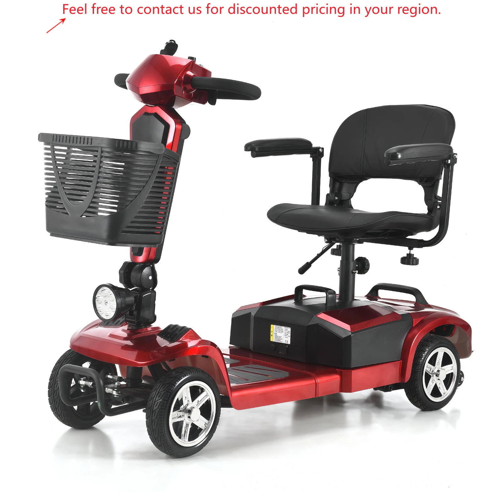 2025 New Outdoor 24V 300W All Terrain Off Road Foldable Adults Personal Classic Travel Electric 4 Wheel Mobility Scooters