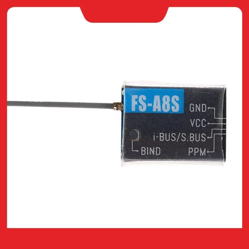 FLYSKY 2.4G PPM 8CH جهاز استقبال صغير FS-A8S استقبال V2 طبعة محسنة لمتعدد الدوار #1