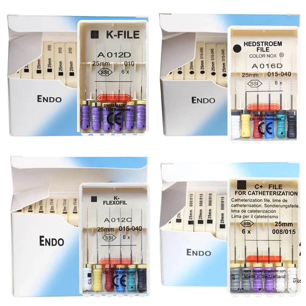 

12 Packs/Box 21/25/31mm Dental K-FILE/HEDSTROEM FILE/K-FLEXOFILE/SPREADER Endo Root Canal C+ Files Hand Use Dentistry Endodontic
