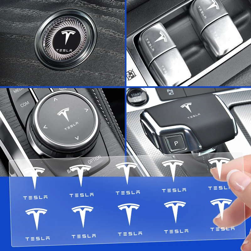 Car Steering Wheel Car Window Switch Knob Sticker Car Styling  For Tesla Model 3 2022 S X Y Style Roadster Invader Coil Mod WYE