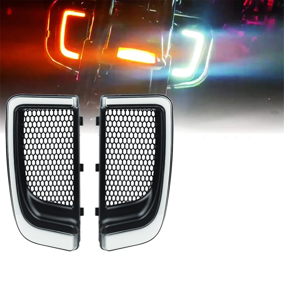 

New_Motorcycle Turn Signal Light Leg Guard Light LED Running for Harley