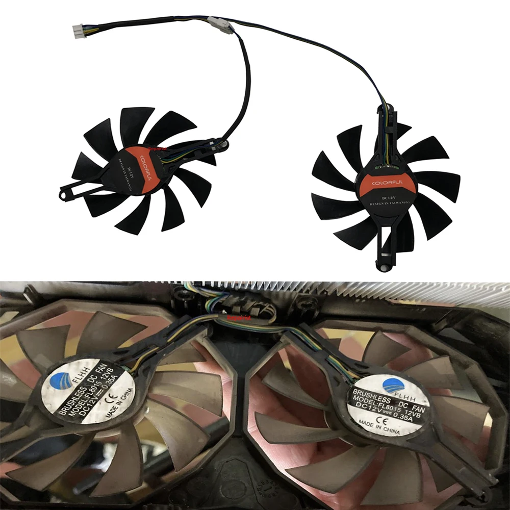 2Pcs/Set GPU Cooler,Холодильники VGA,85MM Diameter,98MM Mounting Pitch,Применяется к MLLSE RTX 3070M 8GB Gaming,сменный FL8015 12VB, Применяется к 51risc RX 6600M,Применяется к AMD Soyo RX6600M