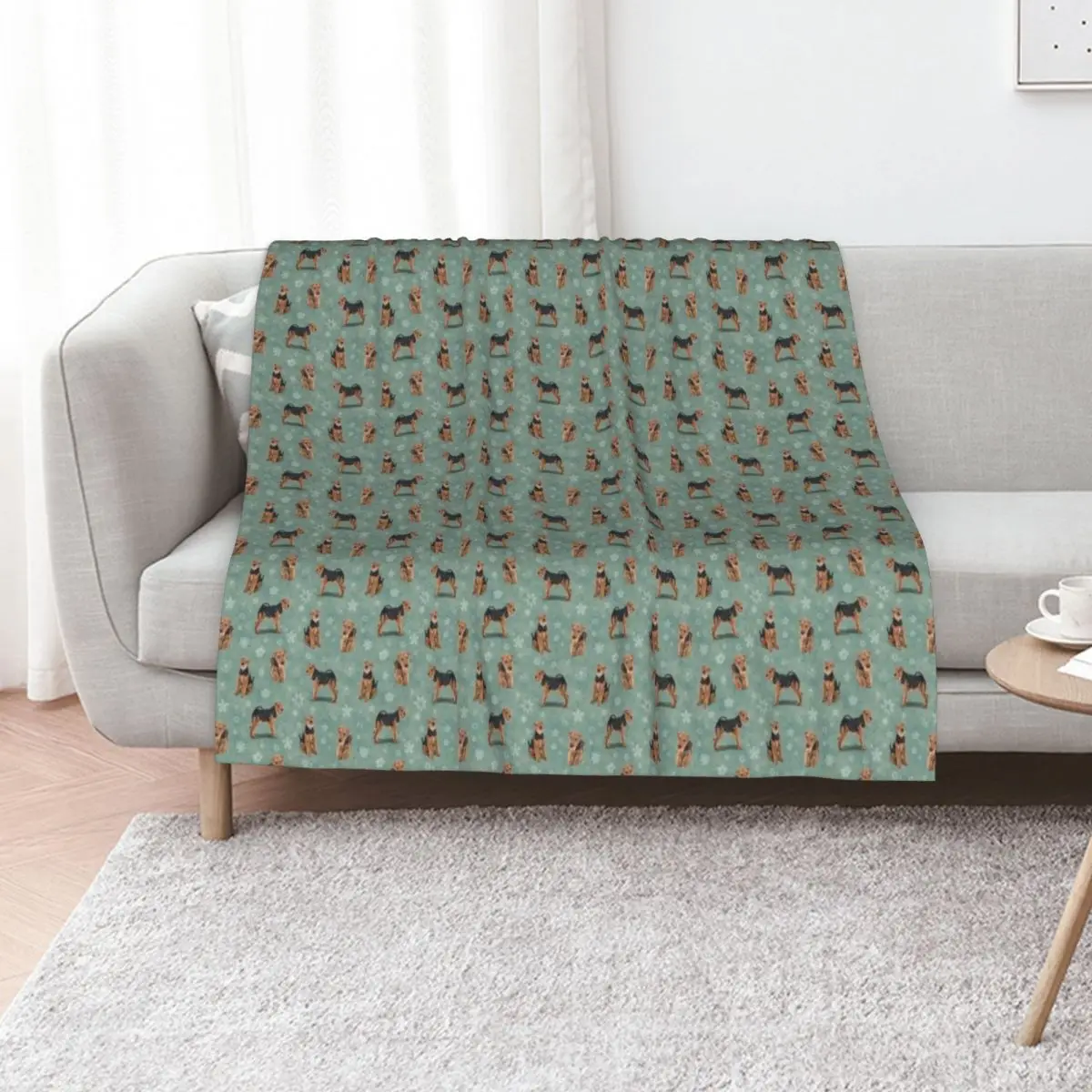 The Welsh Terrier Dog Throw Blanket warm winter Designers Flannel cosplay anime Plaid on the sofa Summer Beddings Blankets