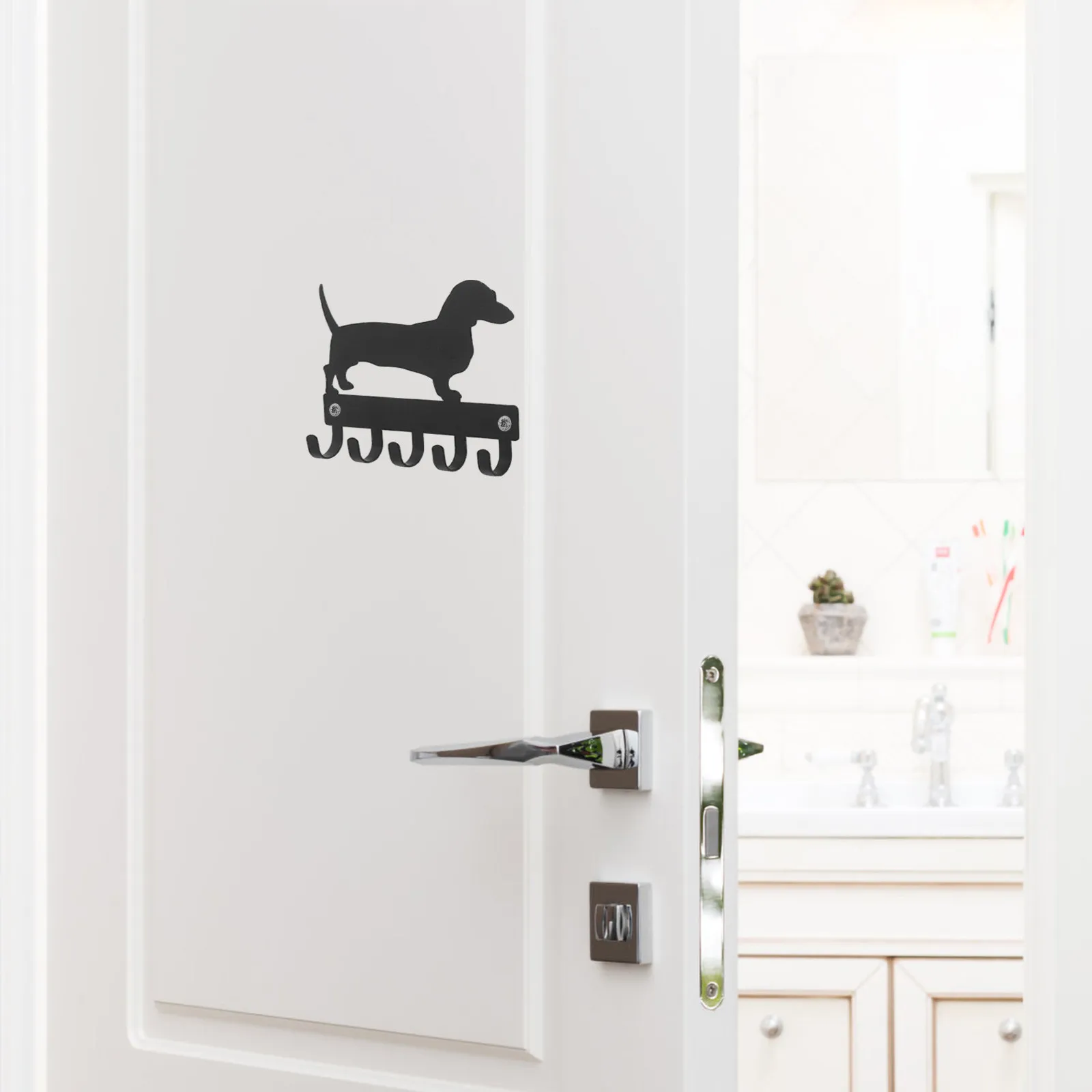 Dog Shape Iron Metal Key Holder Wall Rack Multi Function Hook for Keys Coats Leashes Medals Dog Shaped Wall Hooks