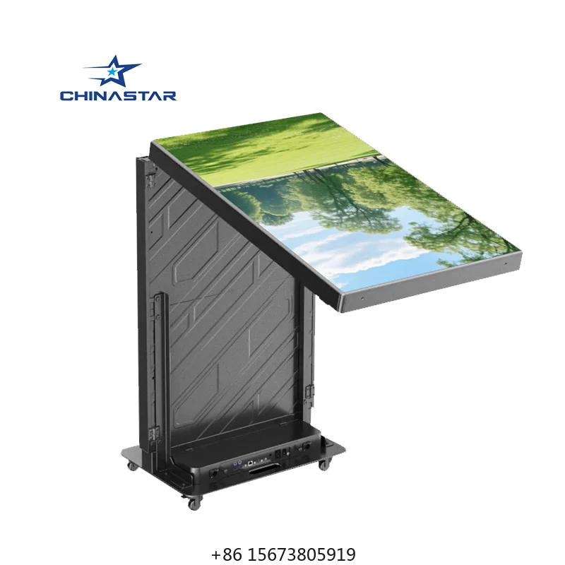 

Portable Foldable Gob P1.2 P1.5 P1.8 P2.5 Led Poster Totem Display Indoor Digital Folding Led Screens Banner Video Wall