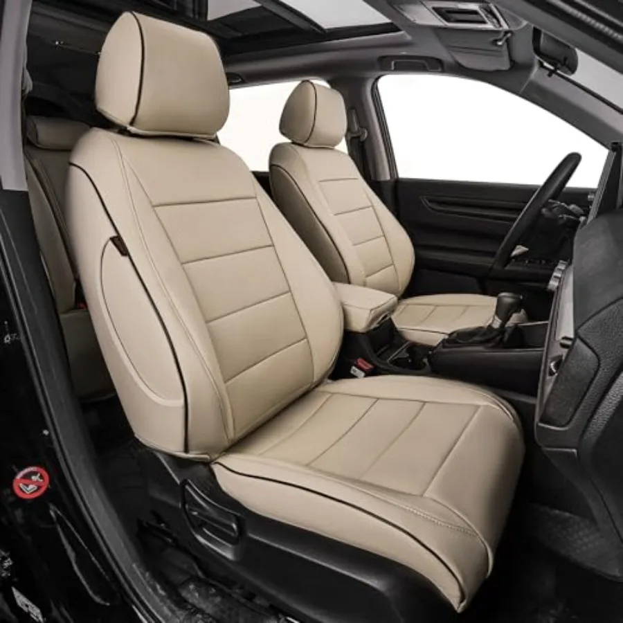 

Custom Fit CRV Seat Covers for Honda CRV 2023-2026 SUV Trucks Full Set Waterproof Faux Leather Car Seat Cushion in Beige