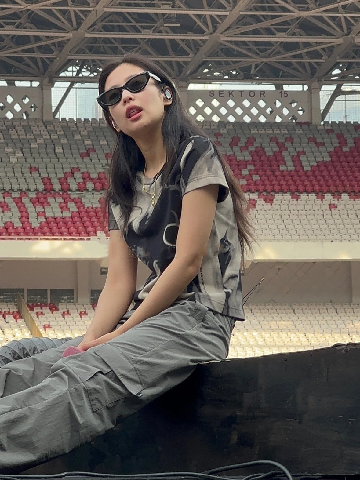 

Jennie High Waist Tie Dye ort Sve Pure Cotton Casual Top Women's Trendy Summer Korean Sle round Ne T-irt