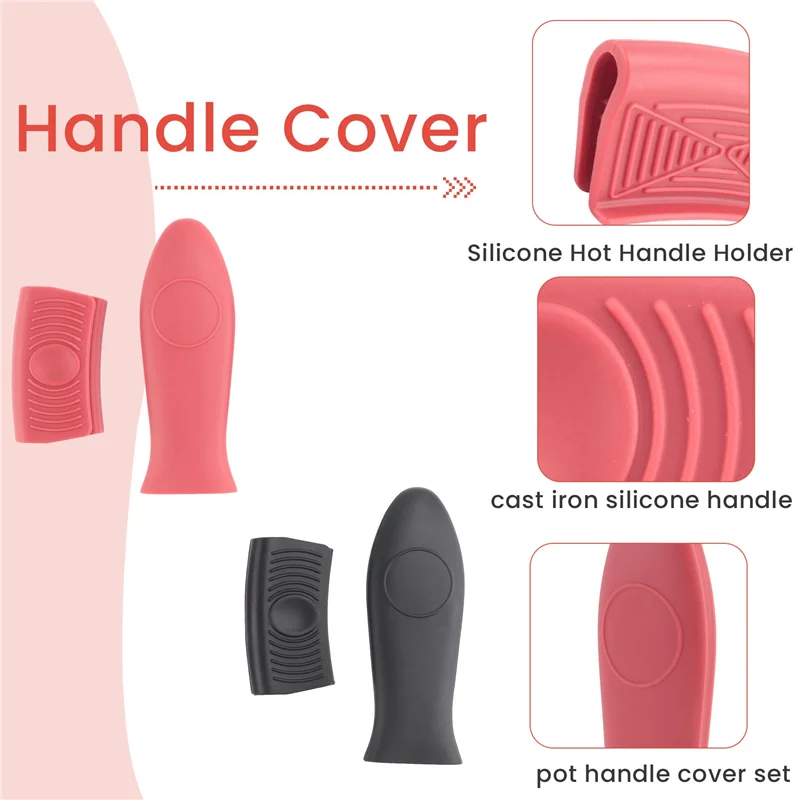 PB-силиконовый держатель горячей ручки и держатель вспомогательной ручки, чугунная крышка ручки сковороды, чугунная силиконовая крышка ручки