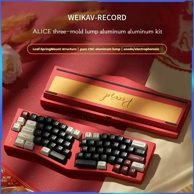 

New Weikav Record Alice Mechanical Keyboard Set Tri Mode Aluminium Alloy Rgb Customized Gaming Keyboard Kit For Win Office Gift