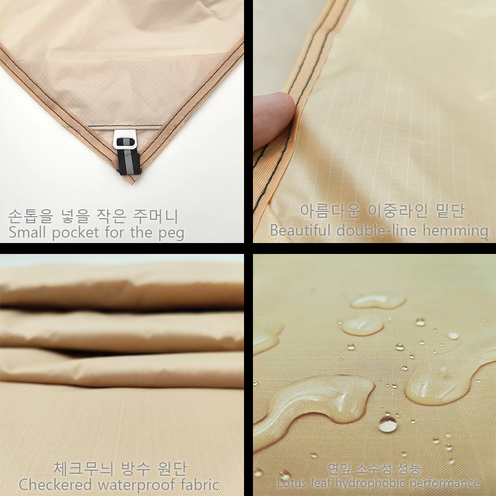 Tent Footprint Ultralight Pocket Picnic Mat with Windproof Stakes Outdoor Camping Portable Folding Waterproof Tent Ground Sheet