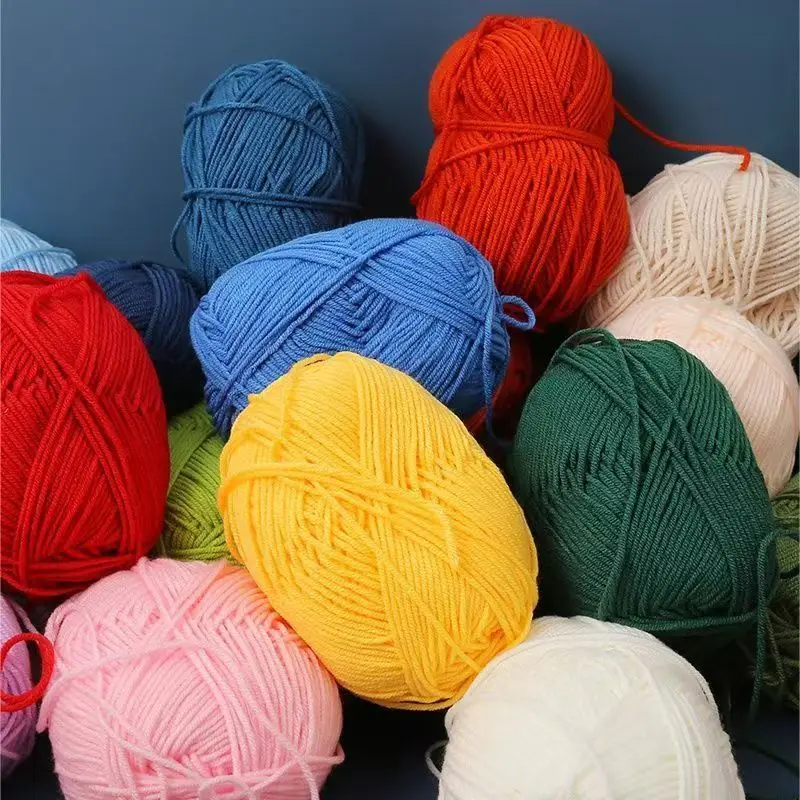 

50g Set 4Ply Milk Cotton Knitting Wool Yarn,Needlework Dyed Lanas Crochet Craft,Sweater Hat Dolls,Low Price Crocheting