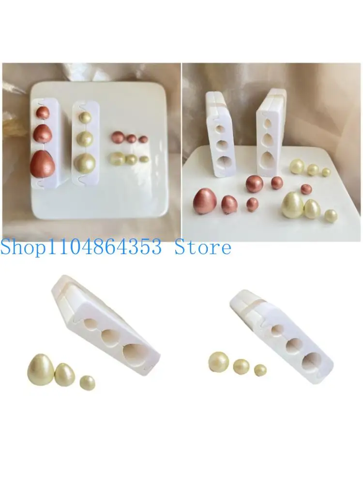 

652F Jewelry Making Tool Polymer Clay Bead Mould 3 Size Egg Round Designs