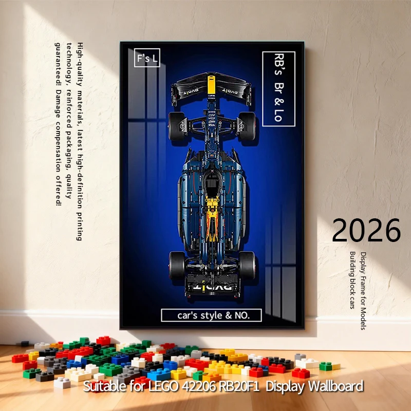 

2026 NEW Wall Mount Display box Photo Frame Suitable for LEGO 42206 RB20F1 building block car model Display Wallboard