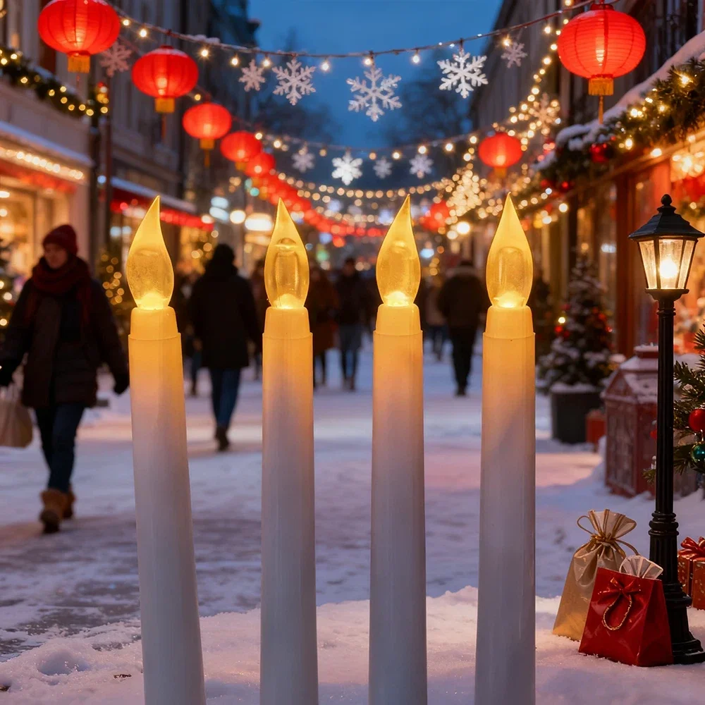 6pcs Flameless Flashing Long Candles Lights, LED Taper Candle Lights Battery Operated Window Candles LED Taper