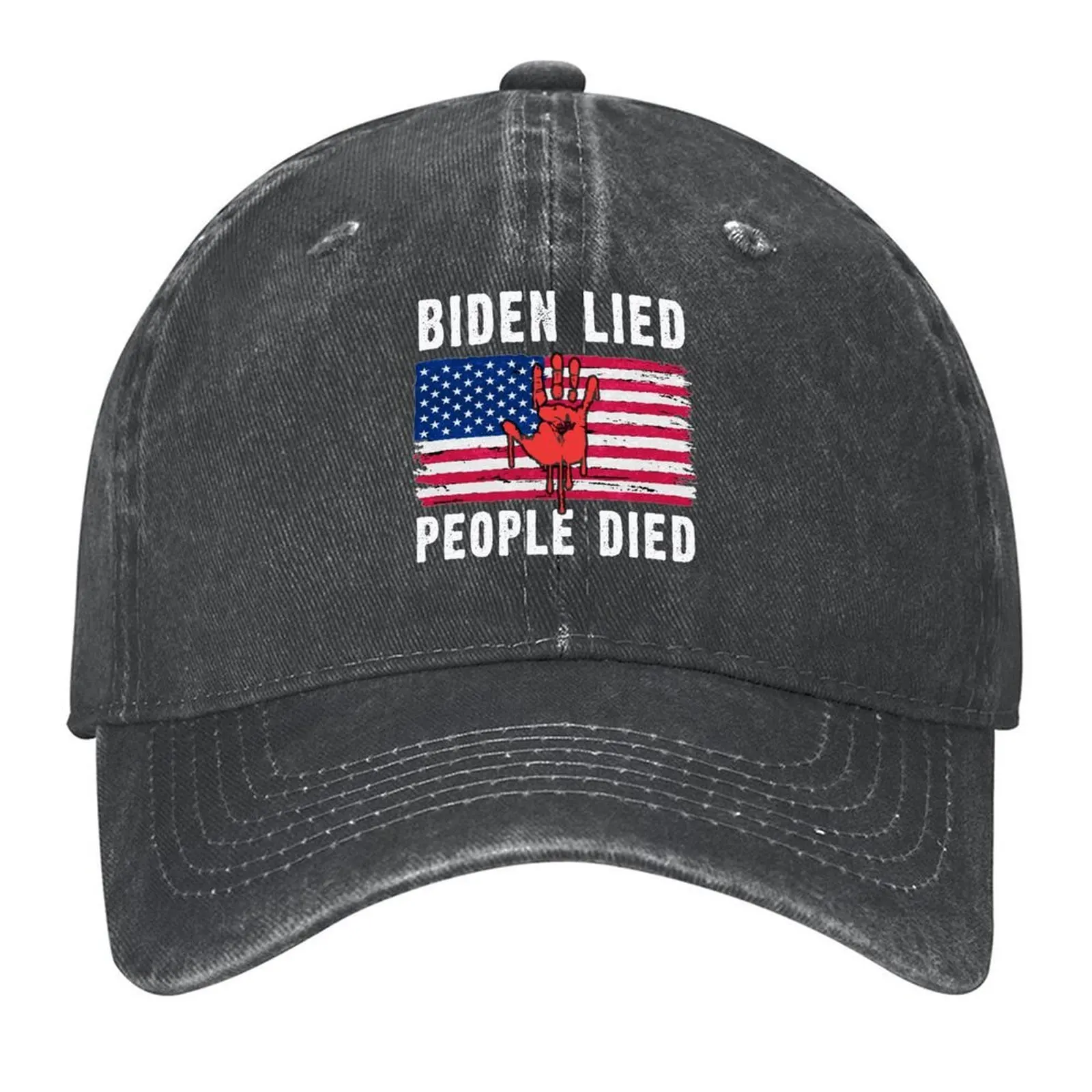 

Biden Lied People Died USA Flag Impeach biden now Baseball Cap Hip Hop Trucker Hat foam party Hat sun hat Boy Child Women's