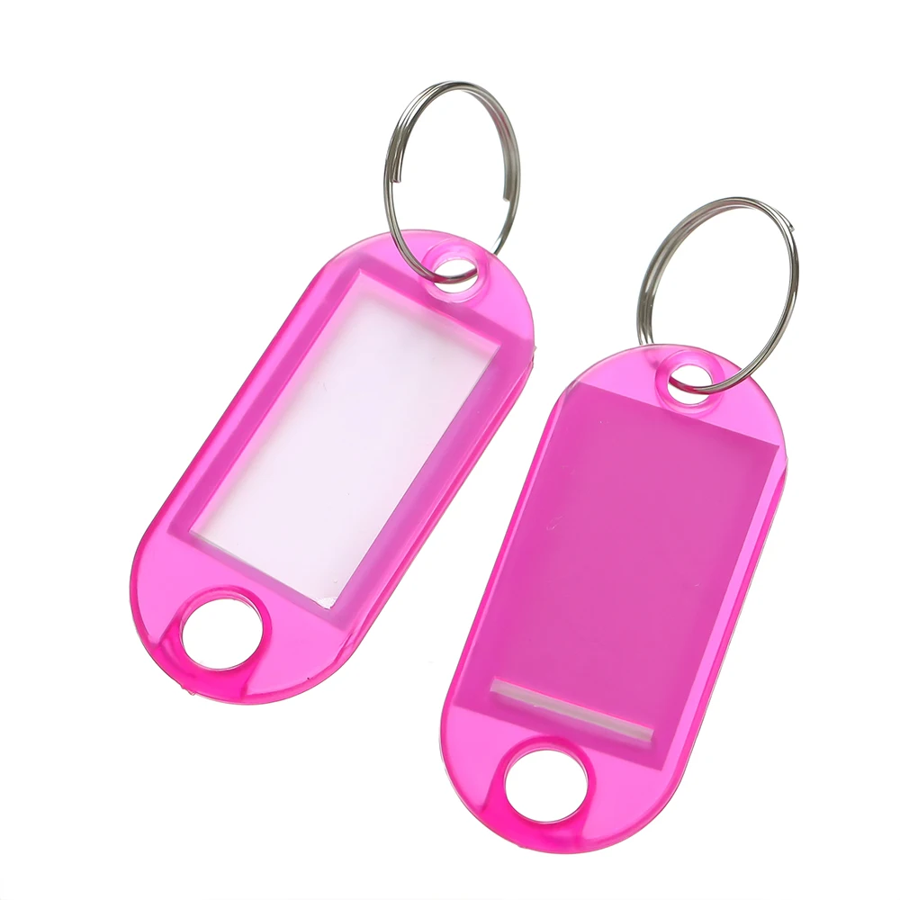 10 stuks autodeur sleutelhanger sleutel ID-tag naam splitring sleutelhanger handig en praktisch voor reisbagage tags met meerdere kleuren