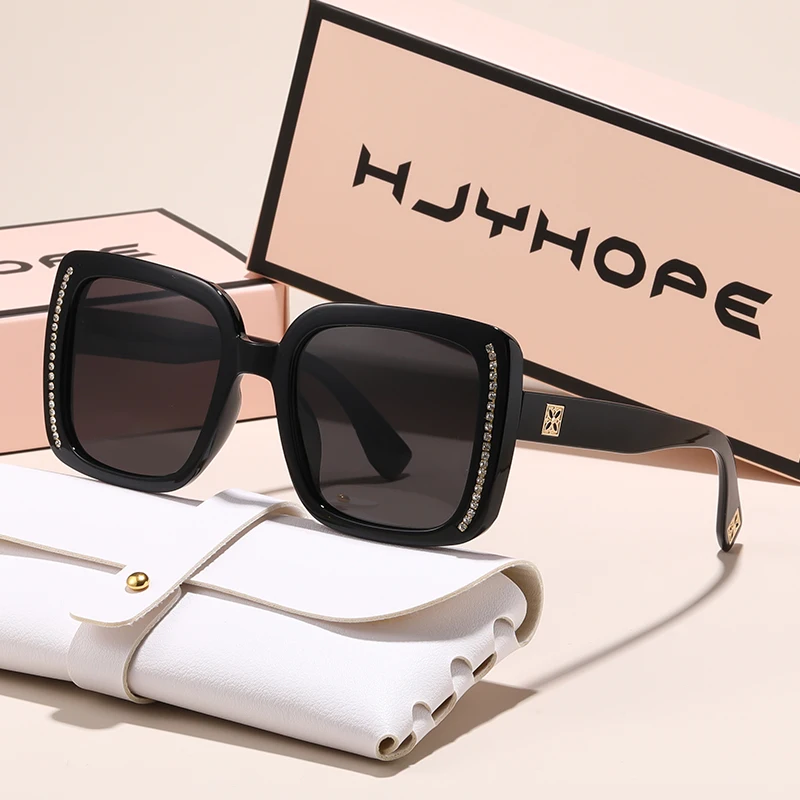 HJYHOPE Polarisierte Vintage Trend Quadrat Sonnenbrille Frauen Männer Einfache Luxus Marke Sonnenbrille Fahren Angeln Männlich Weiblich Gläser