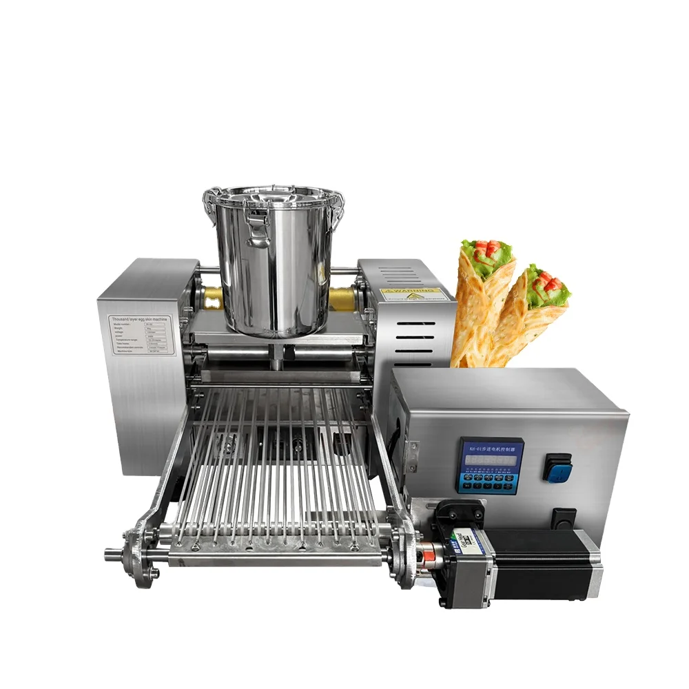 

6/8/9/10 Inches Auto Stack up Intelligent Temperature Control Thousand Layer Cake Crust Pancake Skin Board Crepe Maker Machine